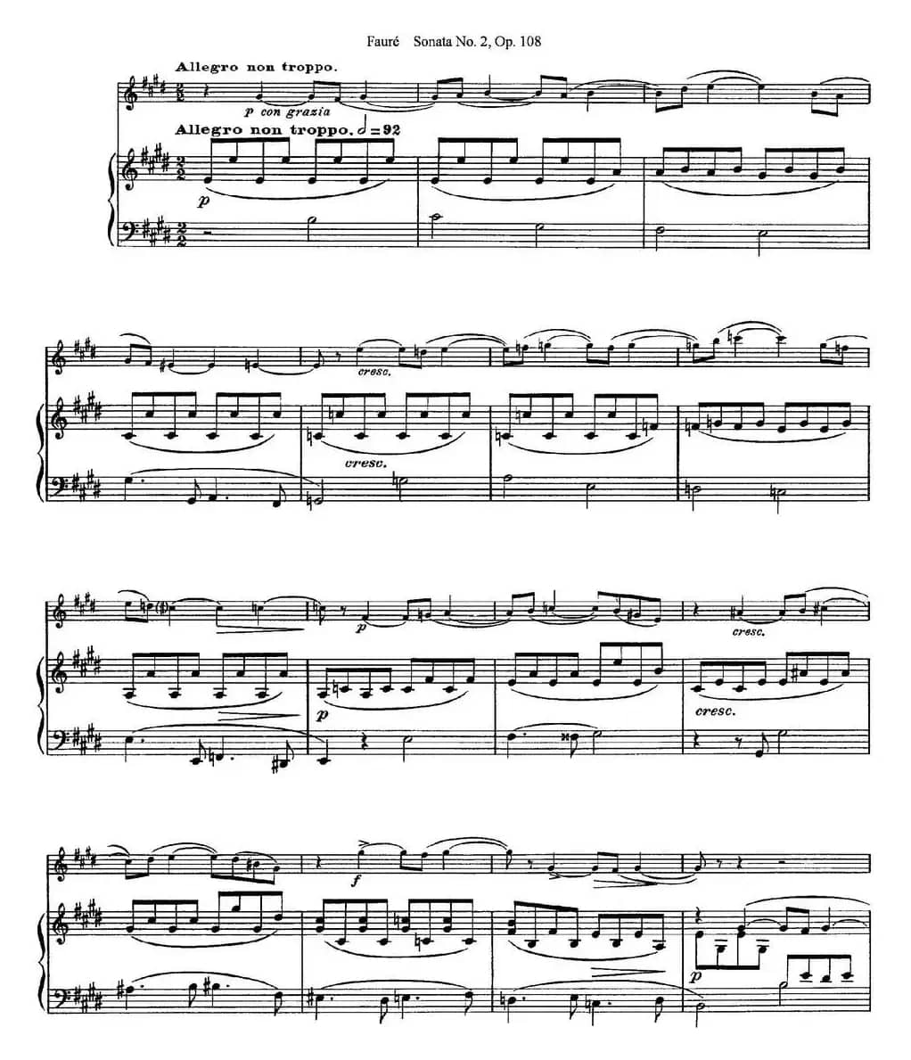 Violin Sonata No.2 Op.108（小提琴+钢琴伴奏）