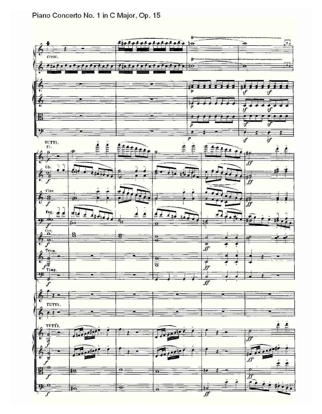 C大调钢琴第一协奏曲 Op.15 第一乐章