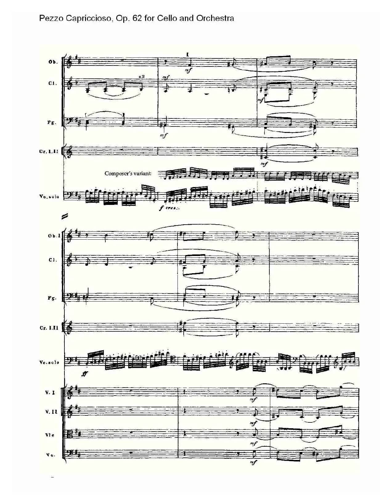 Pezzo Capriccioso, Op.62（大提琴与管弦乐）