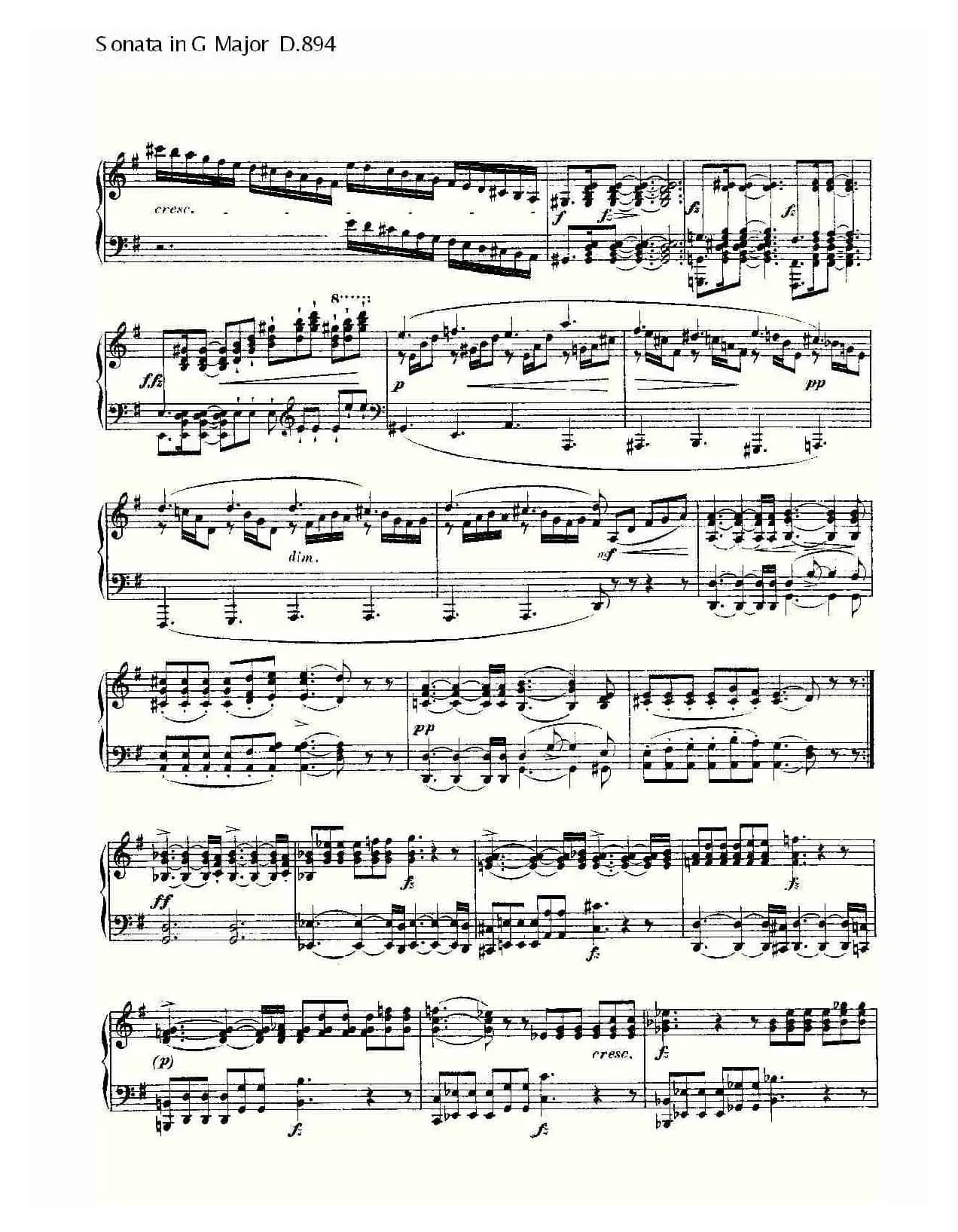 Sonata in G Major D.894（G大调奏鸣曲 D.894）