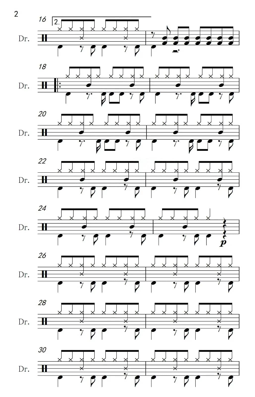 上海滩（架子鼓谱）