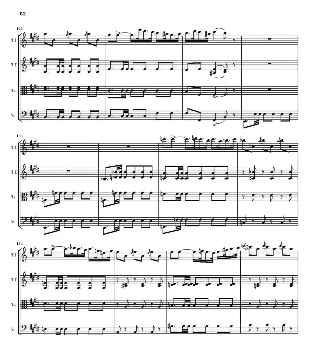 String Quartet nr.18 in E minor（E小调弦乐四重奏、P46-60）