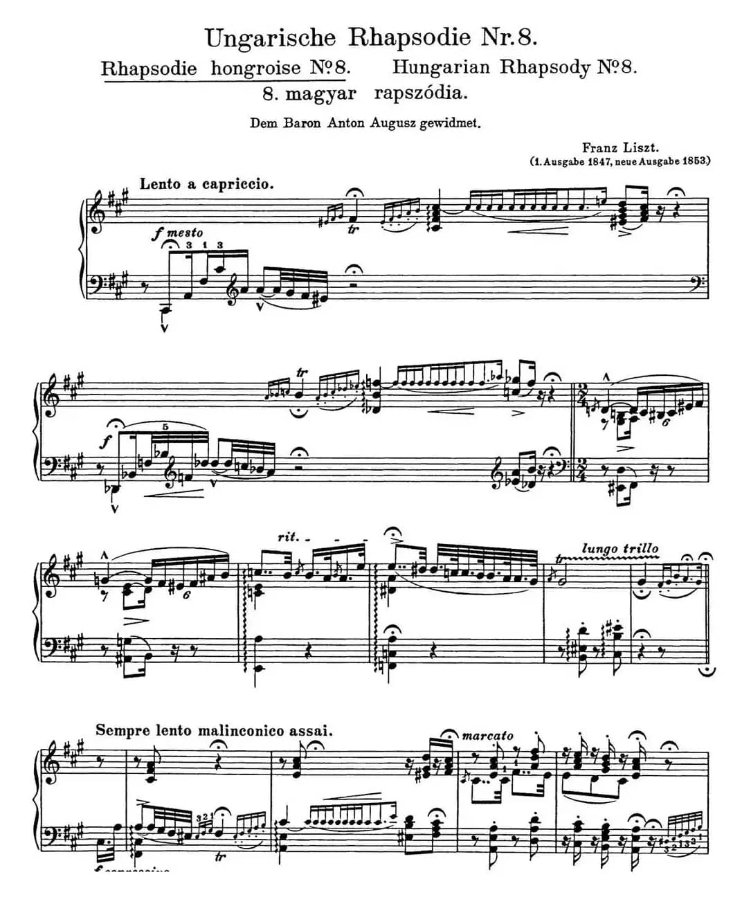 李斯特 匈牙利狂想曲 Hungarian Rhapsodies S.244 No.8