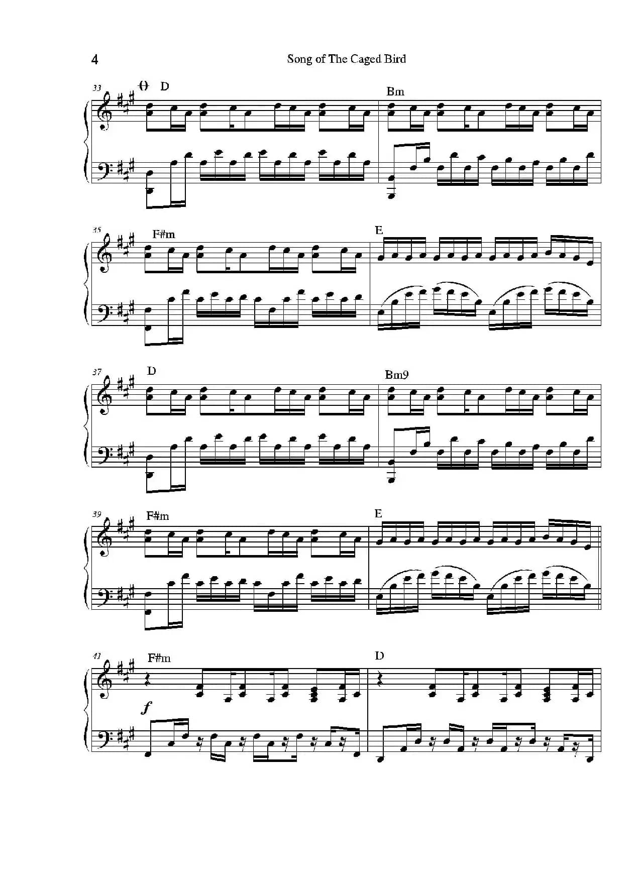 Song of a Caged Bird（小提琴+钢琴伴奏）