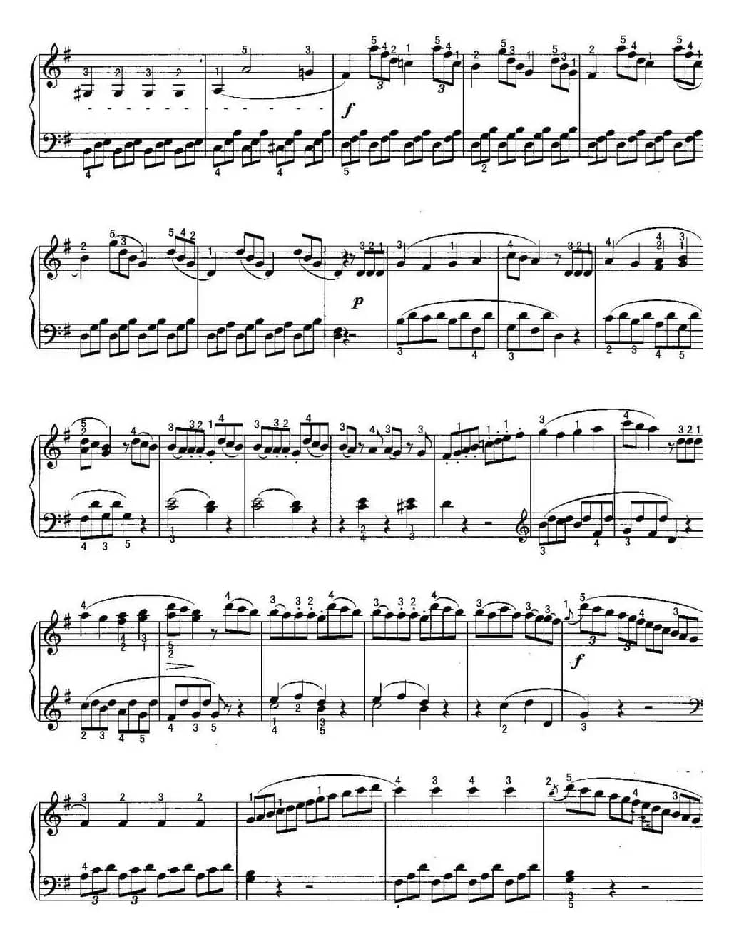 不可不弹的世界钢琴名曲：奏鸣曲（G大调）