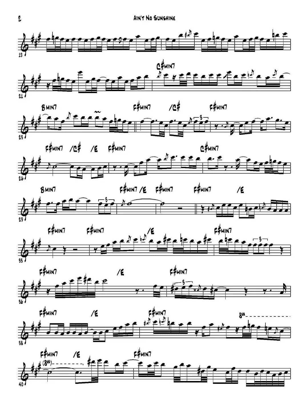 Ain't No Sunshine（中音萨克斯）