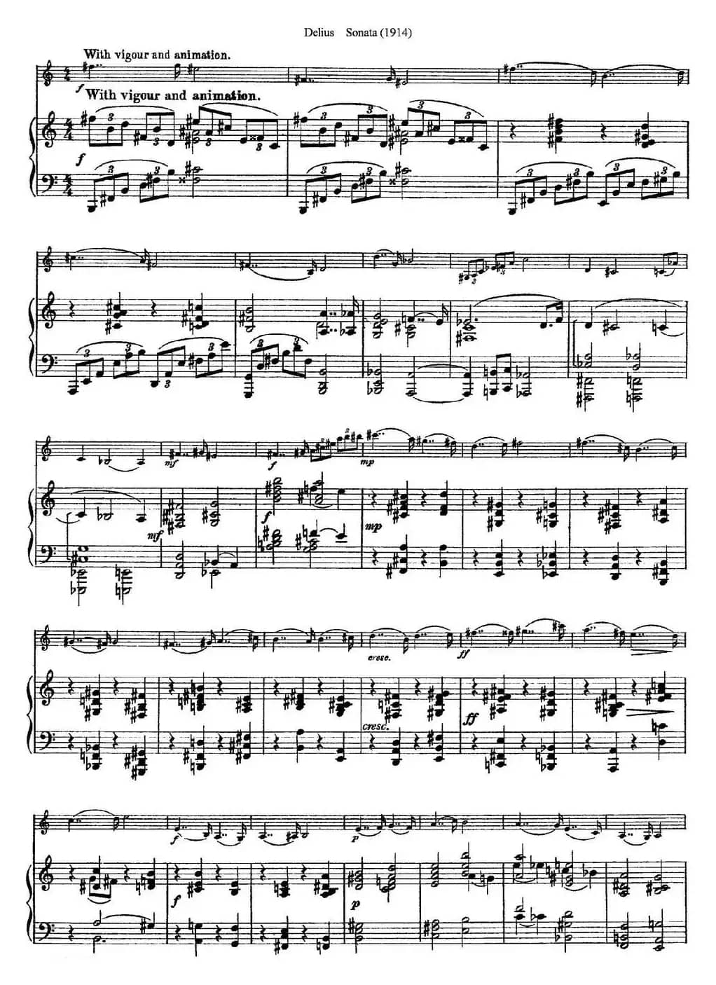 Delius Sonata（小提琴+钢琴伴奏）