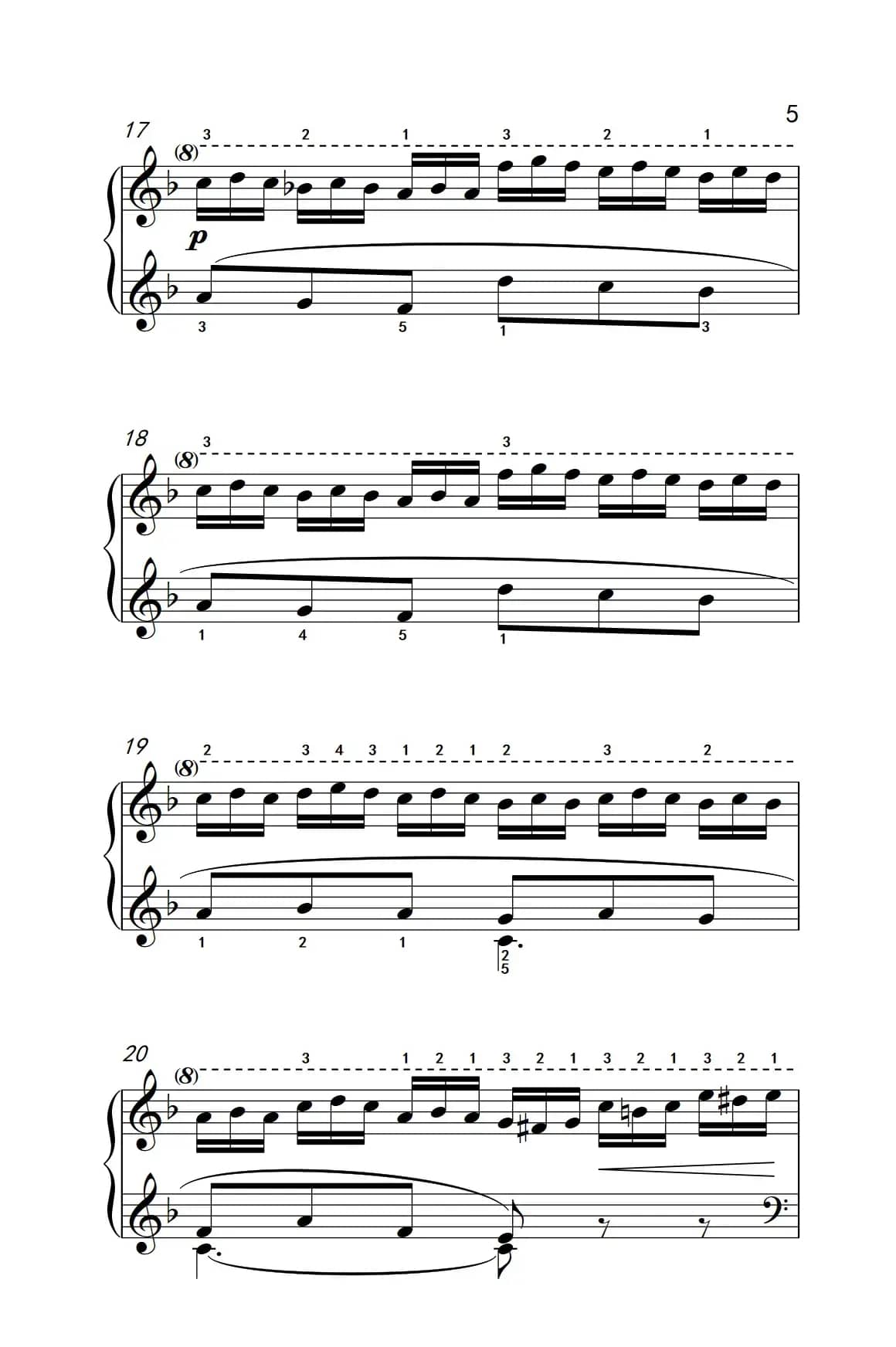 第五级 1.练习曲（中央音乐学院 钢琴（业余）考级教程 4-6级）