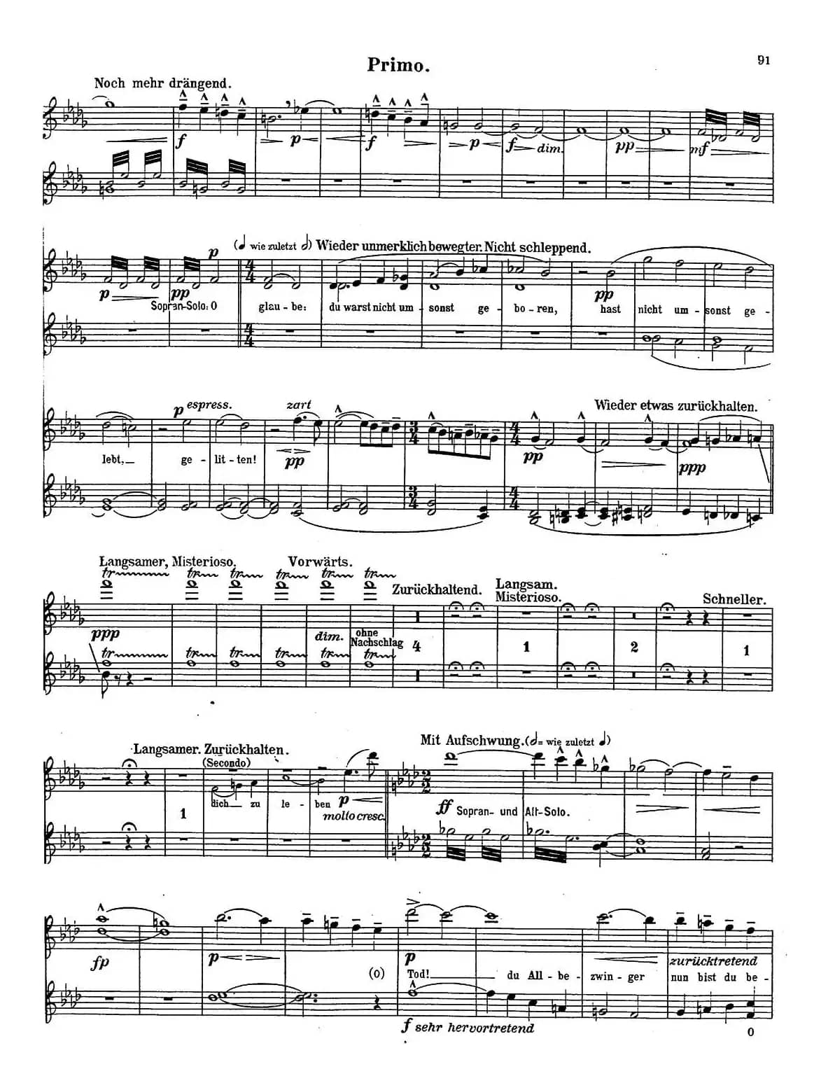 c小调第二交响曲“复活”（Ⅴ）（改编四手联弹版）