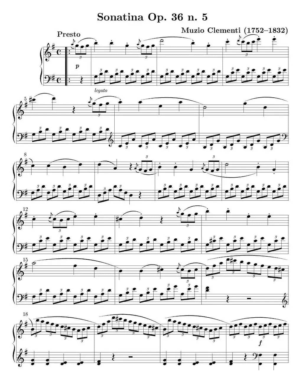 6 Sonatinas Op.36（6首钢琴小奏鸣曲-5）