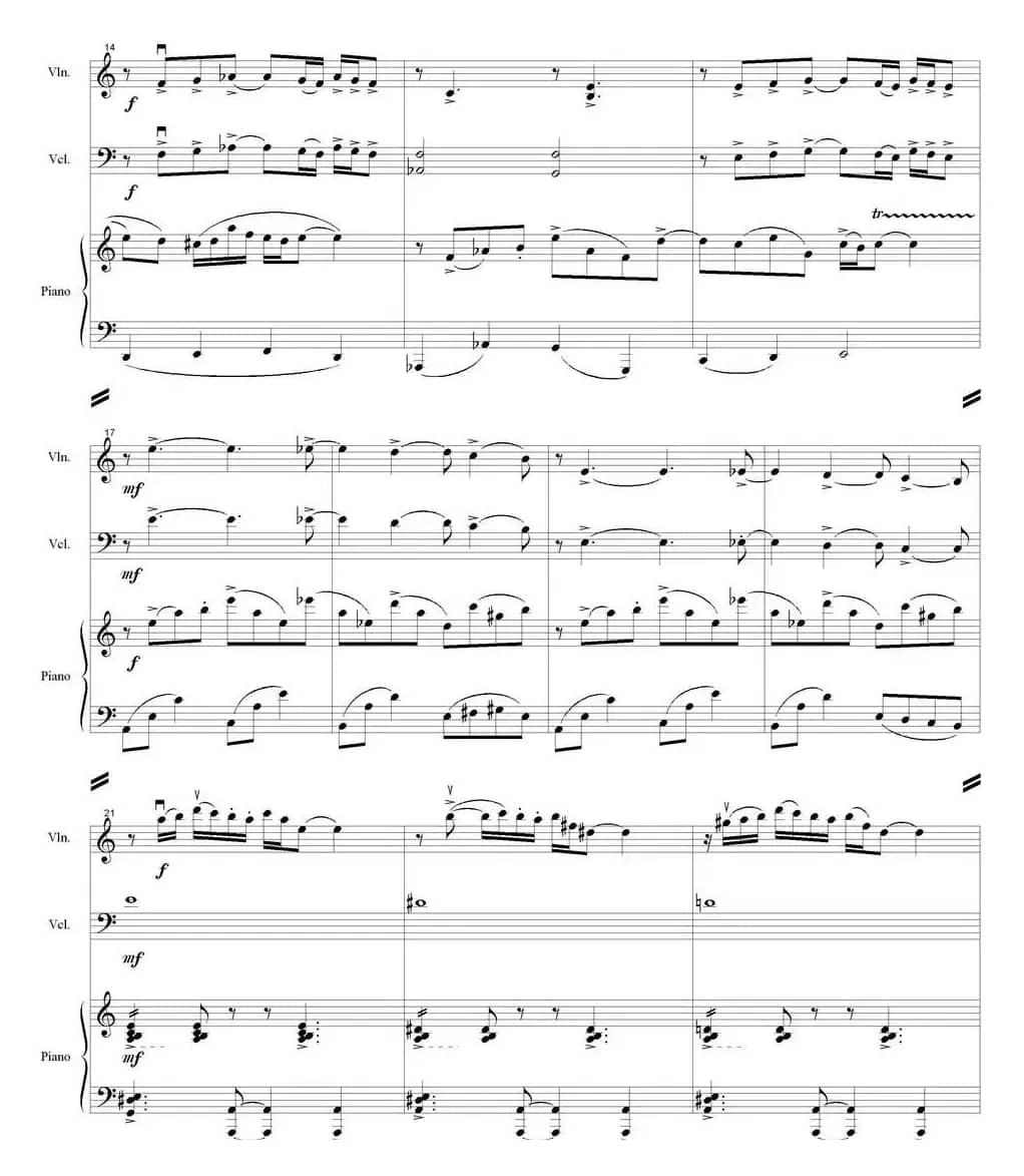 Ocehb（Autumn 秋天、小提琴+大提琴+钢琴伴奏）