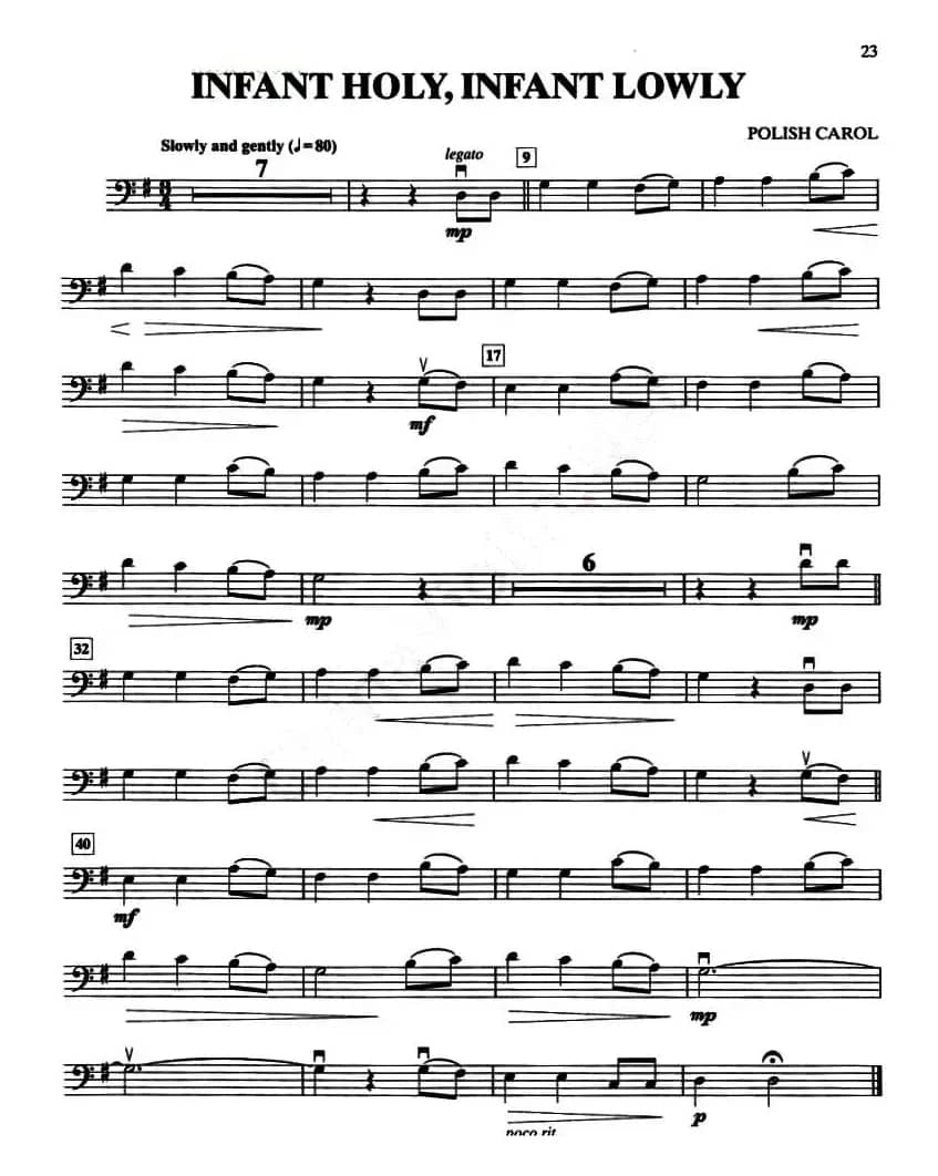 INFANT HOLY, INFANT LOWLY（大提琴分谱）