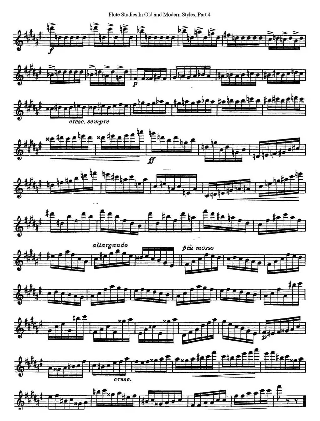 斯勒新老风格长笛练习重奏曲（第四部分）（NO.21）