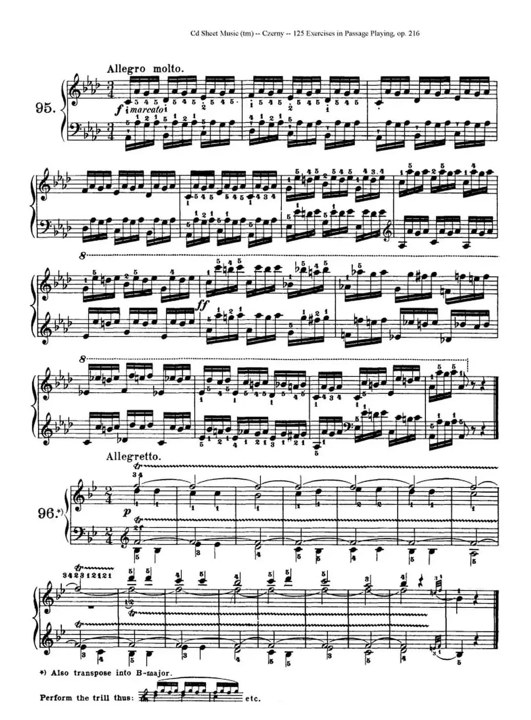 125 Exercises in Passage Playing Op.261（车尔尼125首钢琴短乐句练习曲（95——111））