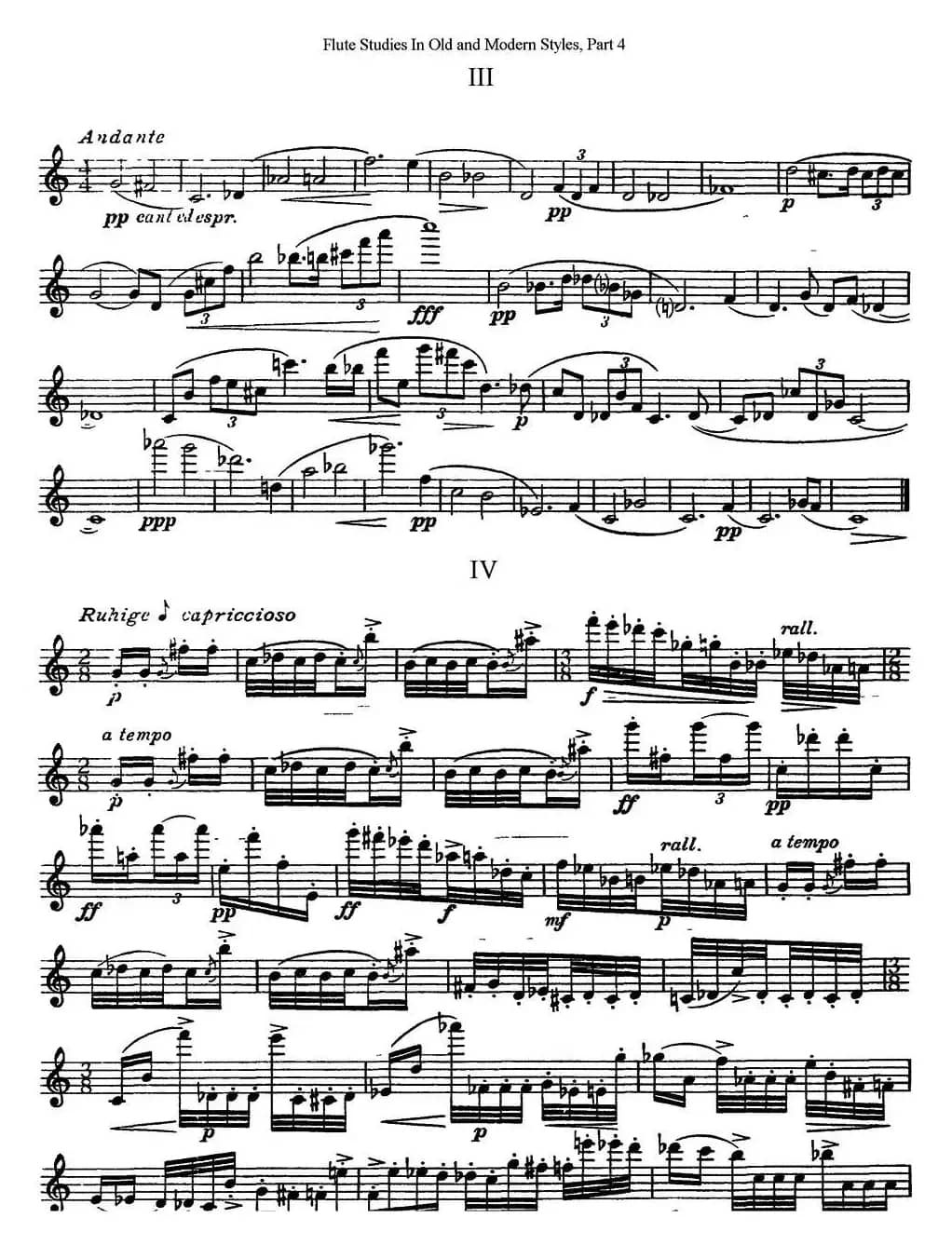 斯勒新老风格长笛练习重奏曲（第四部分）（NO.24）