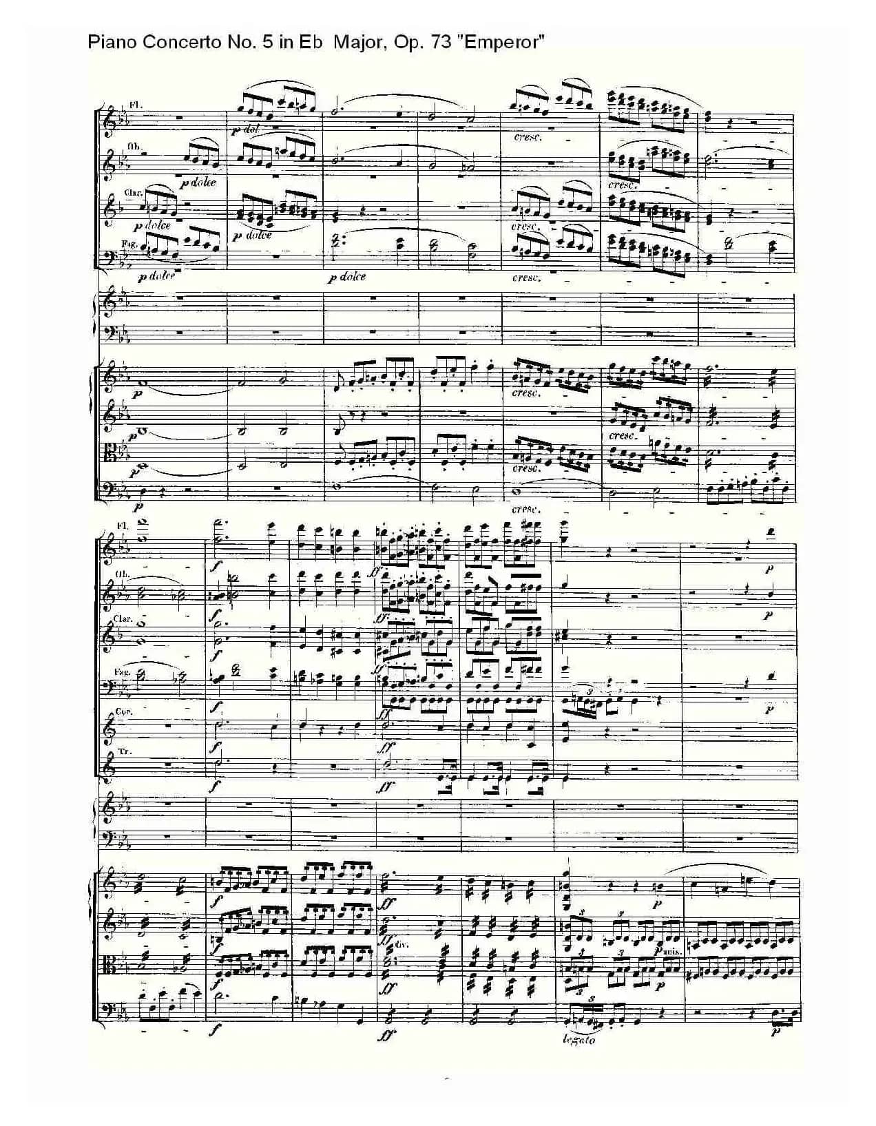 Eb大调钢琴第五协奏曲 Op.73“皇帝” 第一乐章（一）