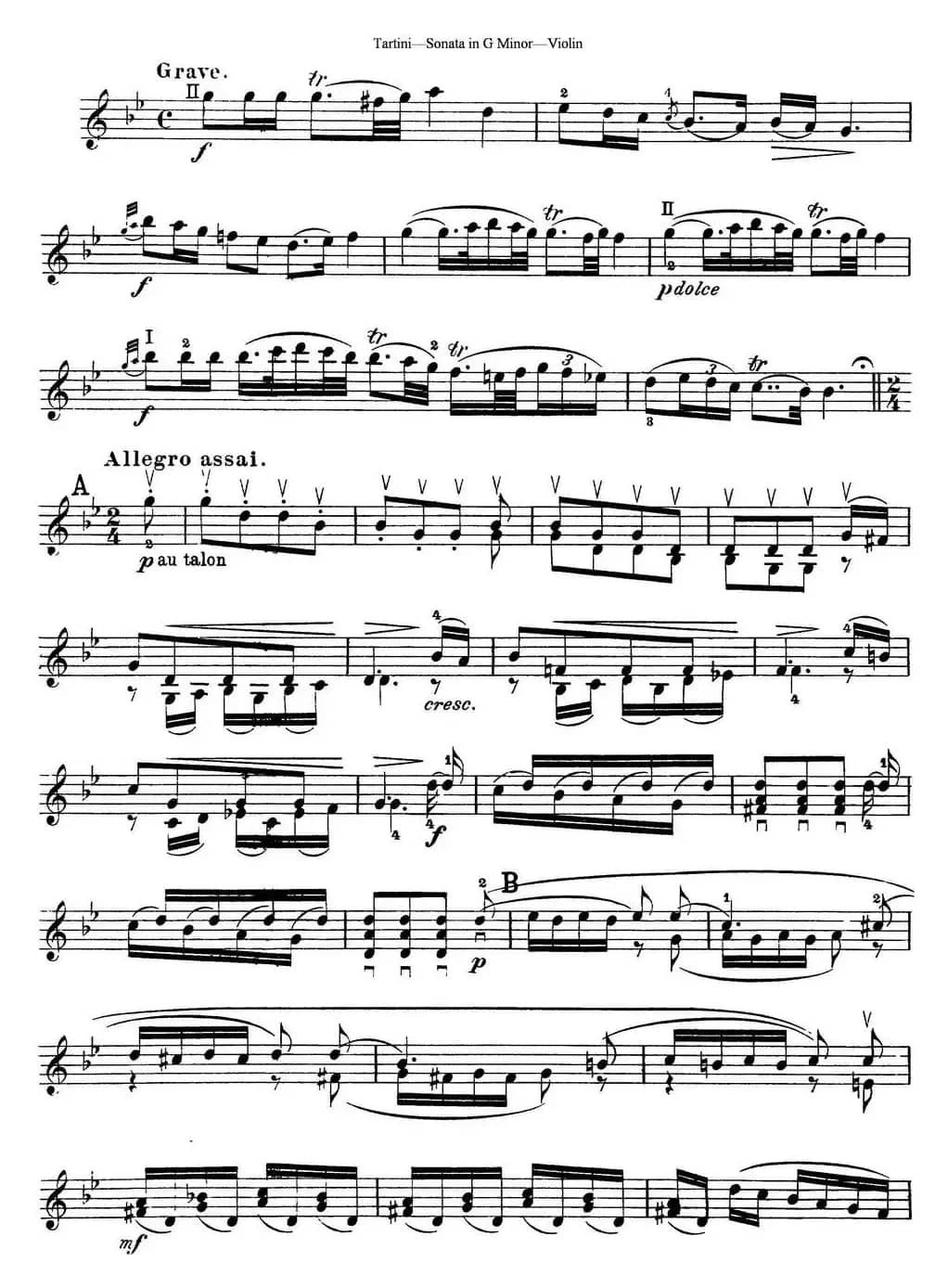 Violin Sonata in G Minor（The Devil's Trill）