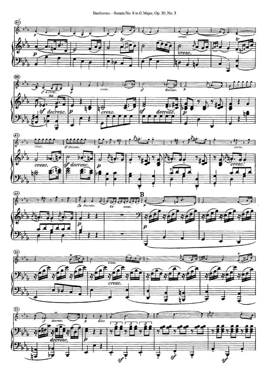 Violin Sonata No.8 in G Major Op.30 No.3（小提琴+钢琴伴奏）