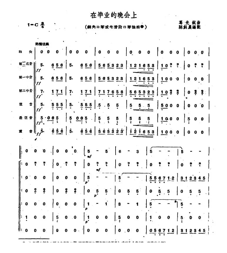 在毕业的晚会上（合奏）