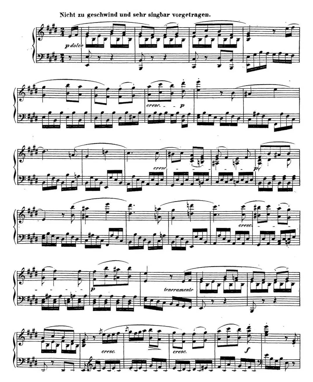 贝多芬钢琴奏鸣曲27 e小调 Op.90 E minor