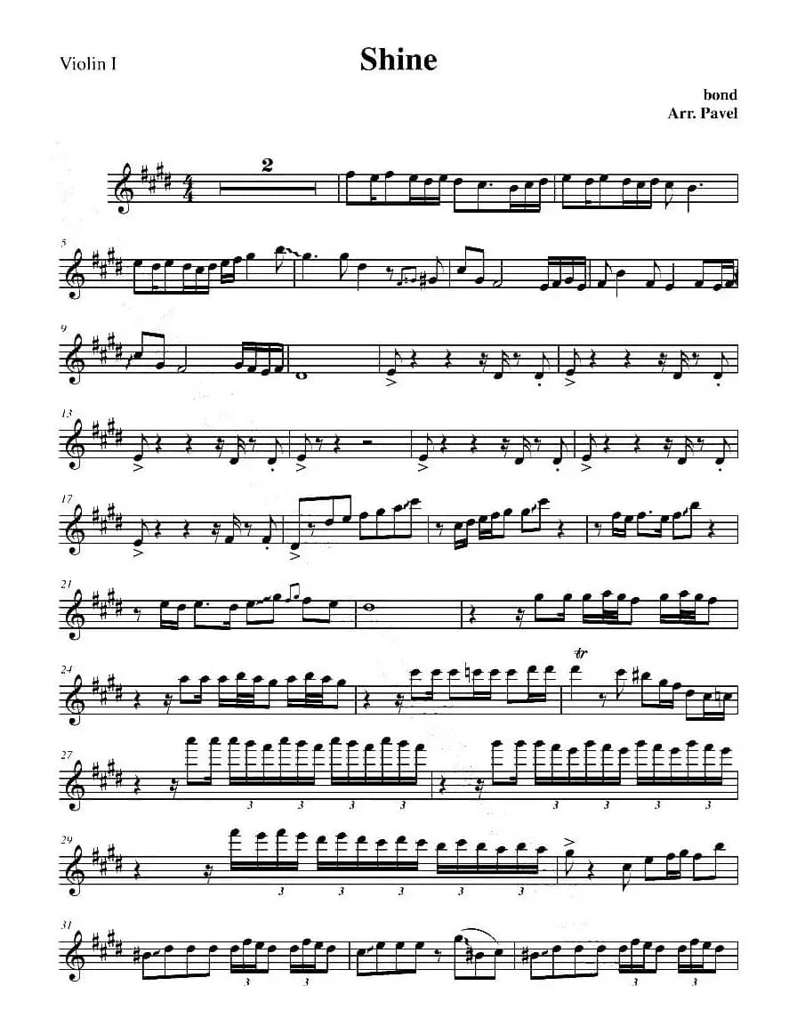 古典辣妹Bond - Shine（第一小提琴）