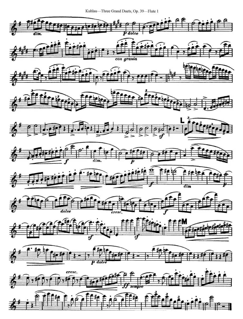 库劳长笛二重奏大练习曲Op.39——Flute 1（No.1）