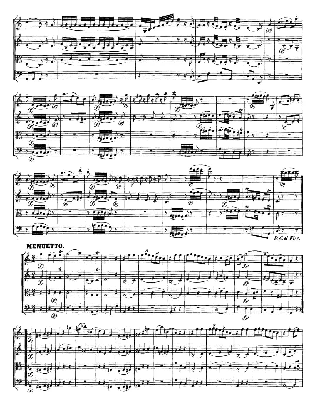 Mozart《Quartet No.10 in C Major,K.170》（总谱）