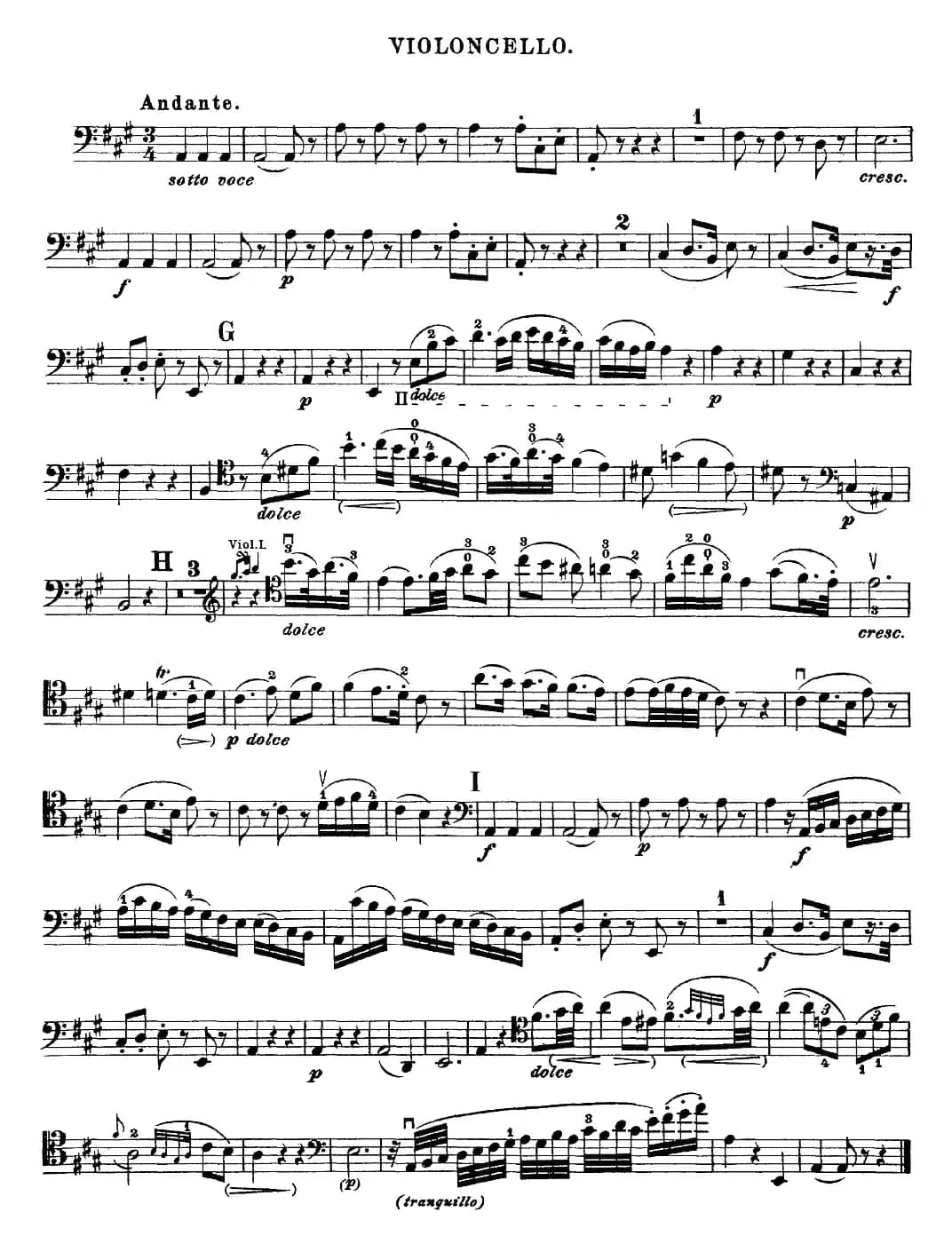 Mozart《Quartet No.21 in D Major,K.575》（Cello分谱）