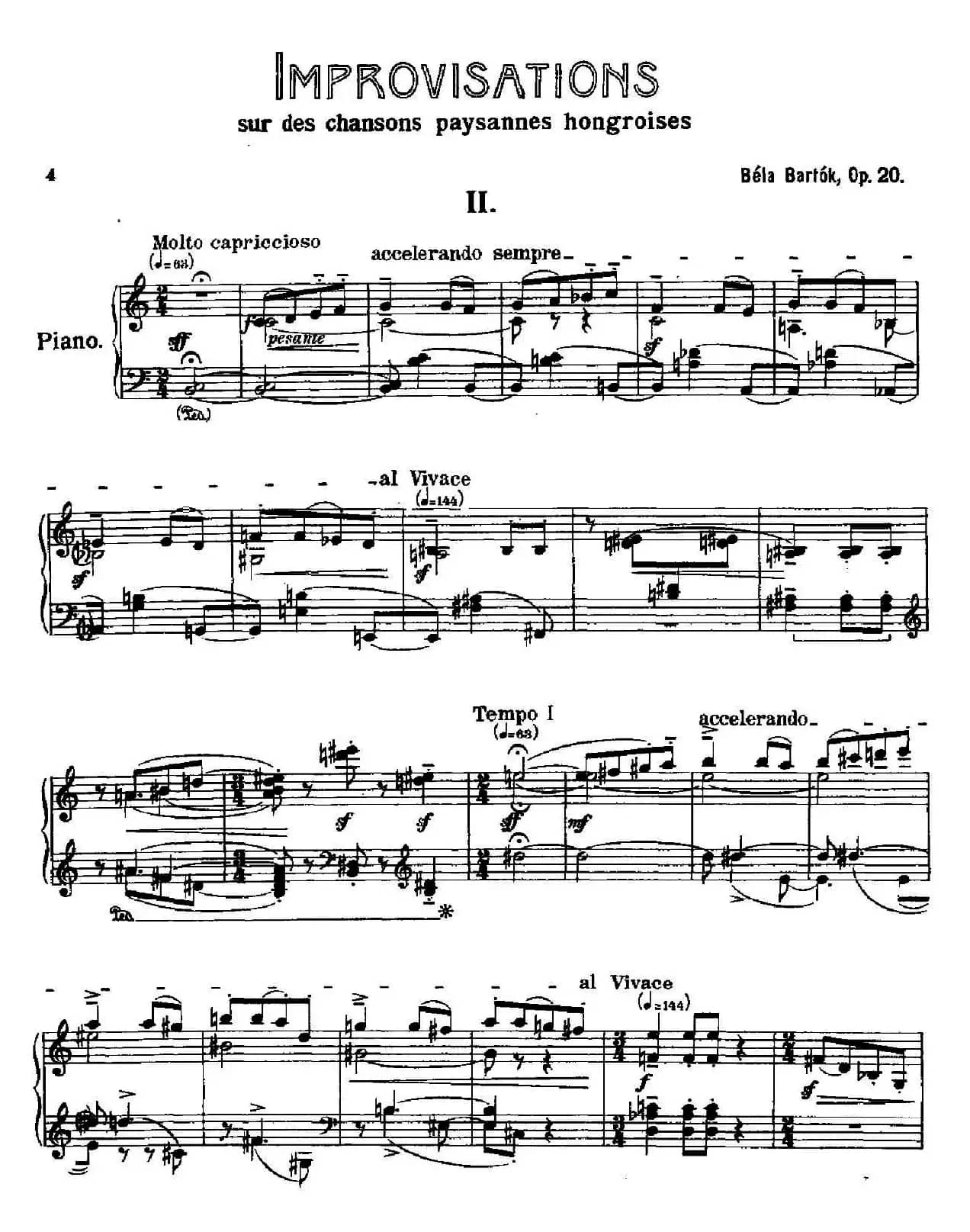 8 Improvisations Op.20（8首匈牙利民歌即兴曲·Ⅱ）