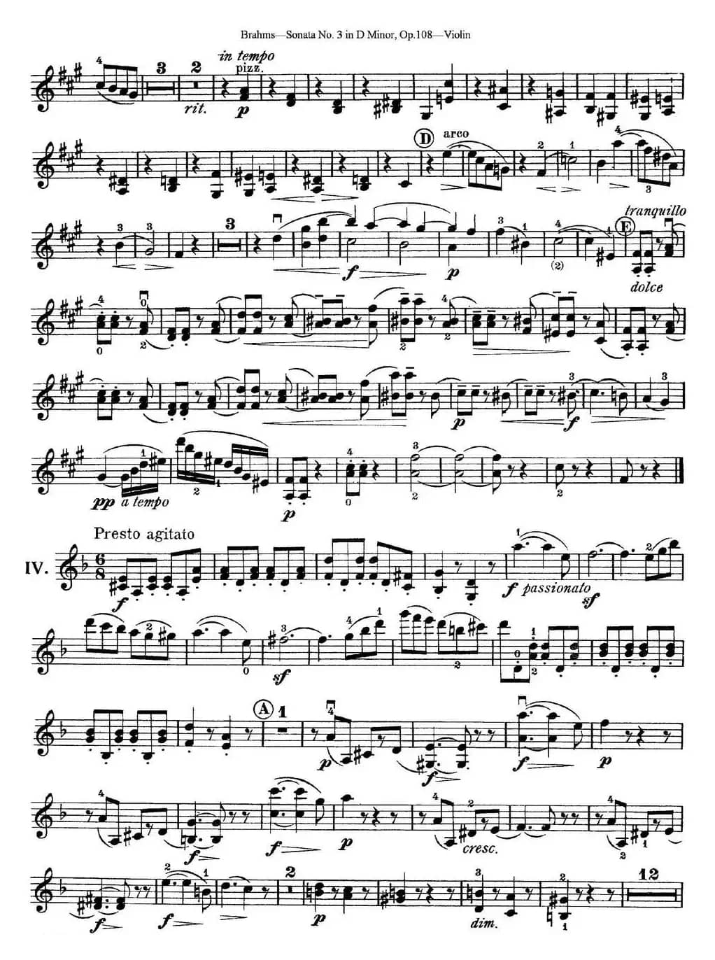Violin Sonata No.3 in D Minor Op.108