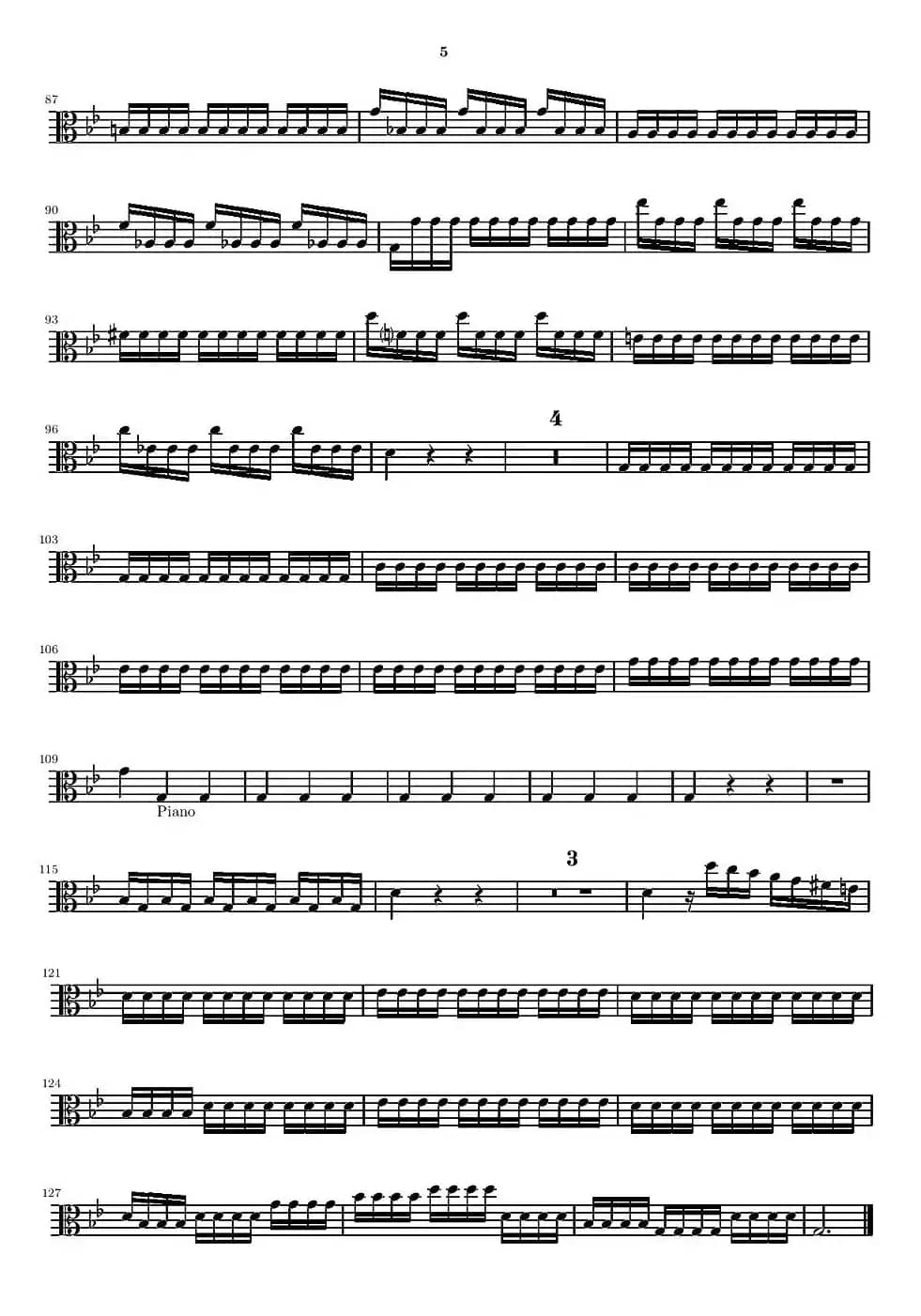 维瓦尔第“四季套曲”之夏（中提琴谱）