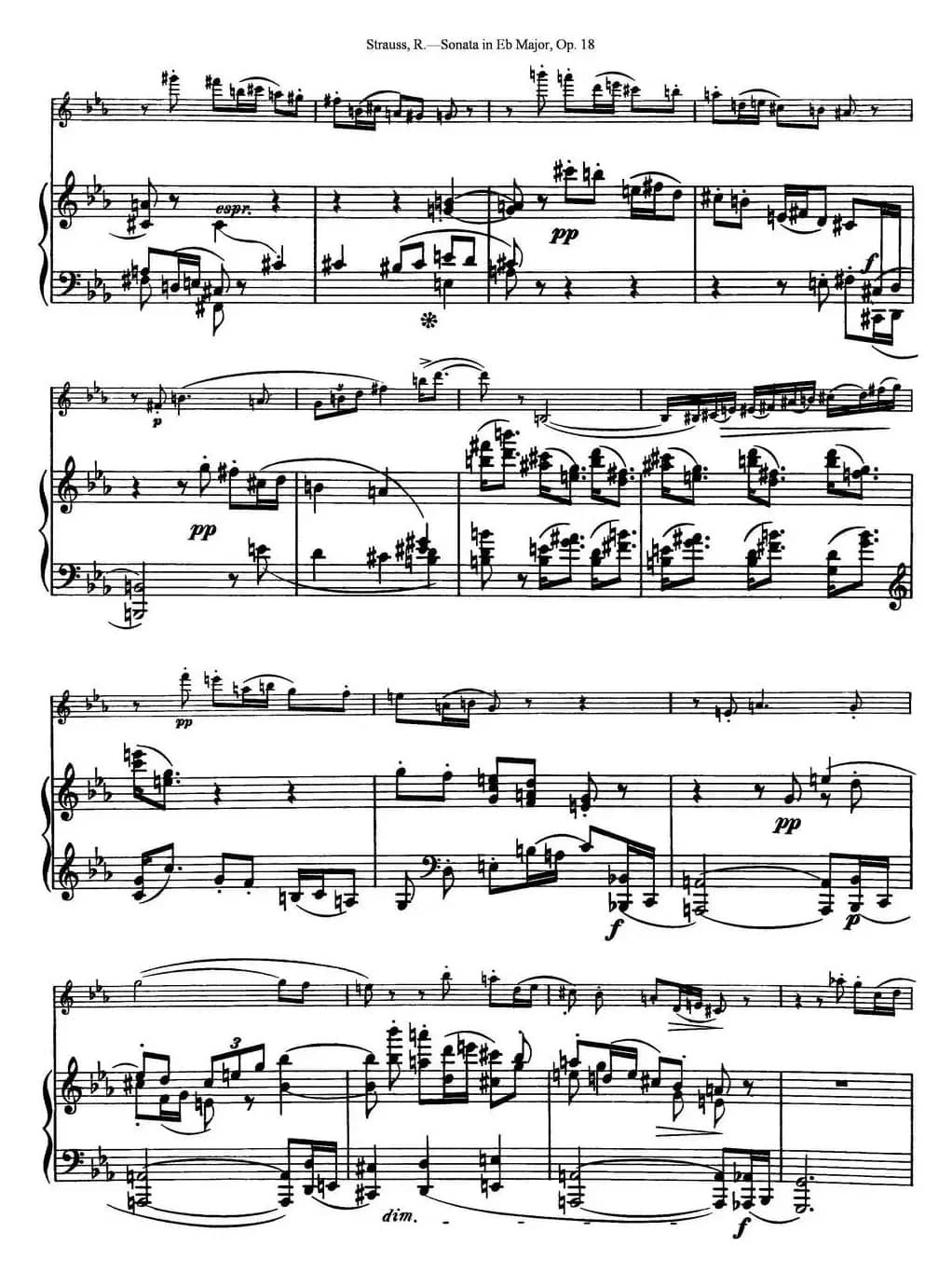 Violin Sonata in Eb Major Op.18（小提琴+钢琴伴奏）