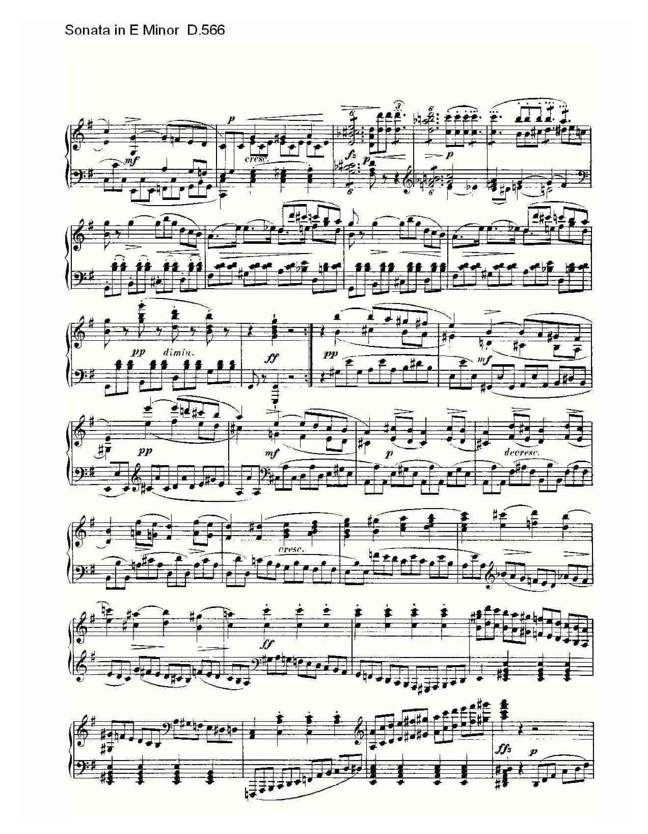 Sonata in E Minor D.566（E小调奏鸣曲 D.566）