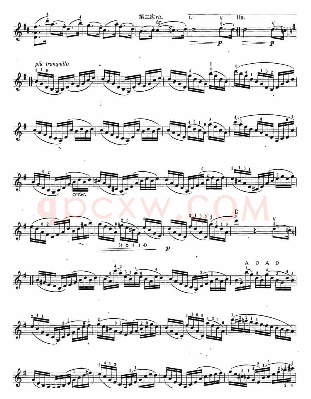 小提琴考级第六级：外国乐曲（6首）