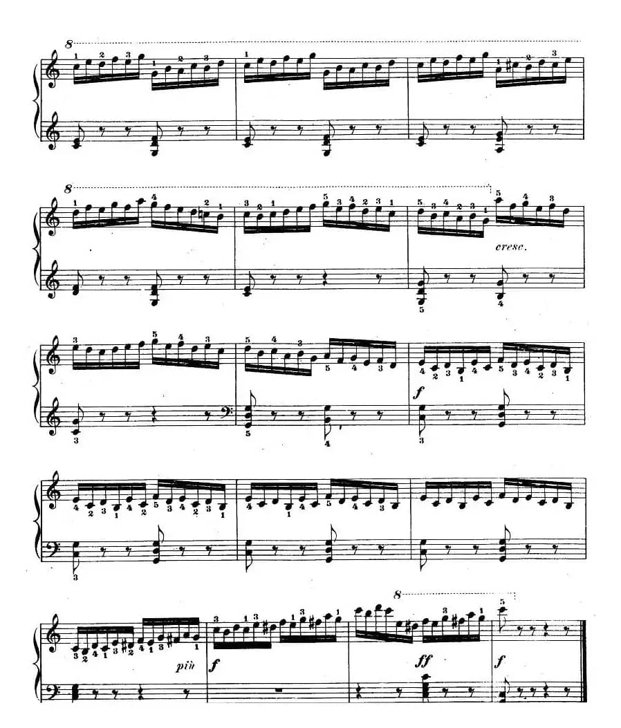 车尔尼《钢琴手指灵巧初步练习曲》之21