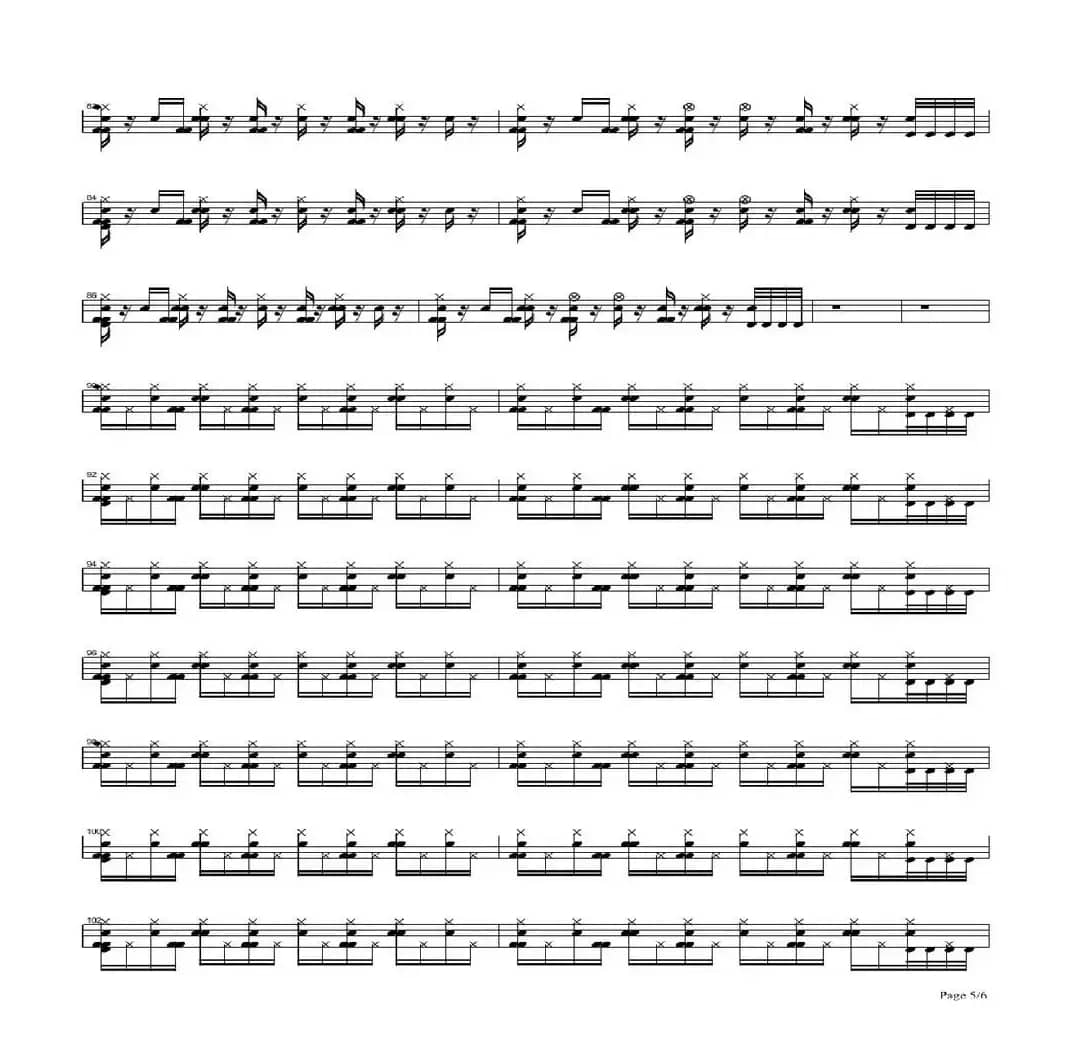 baby（架子鼓谱）