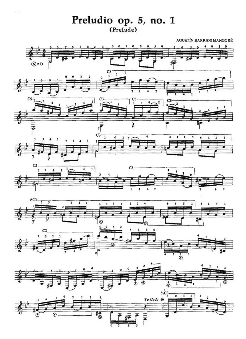 Preludio op.5no.1（古典吉他）