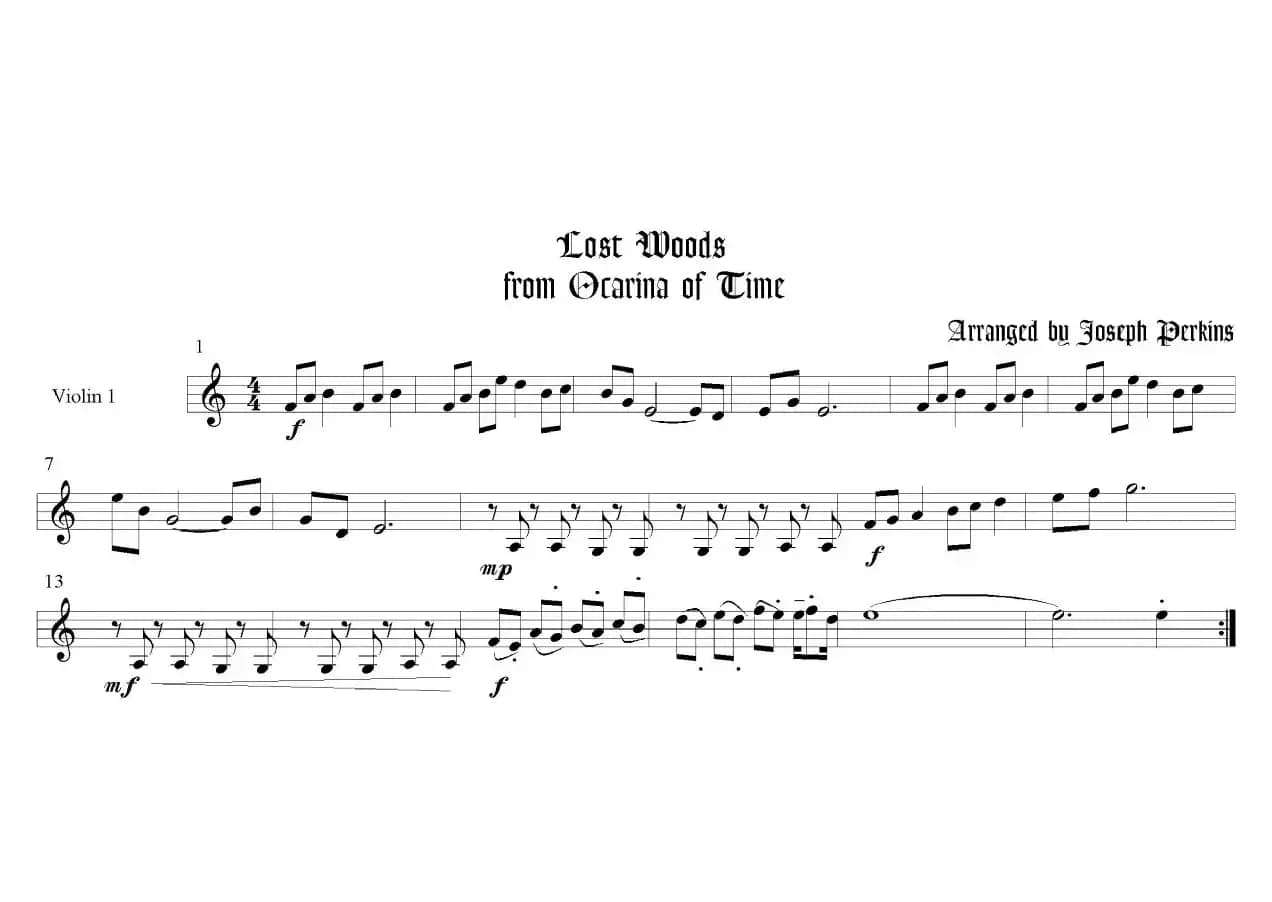 Lost Woods（弦乐四重奏总谱+分谱）