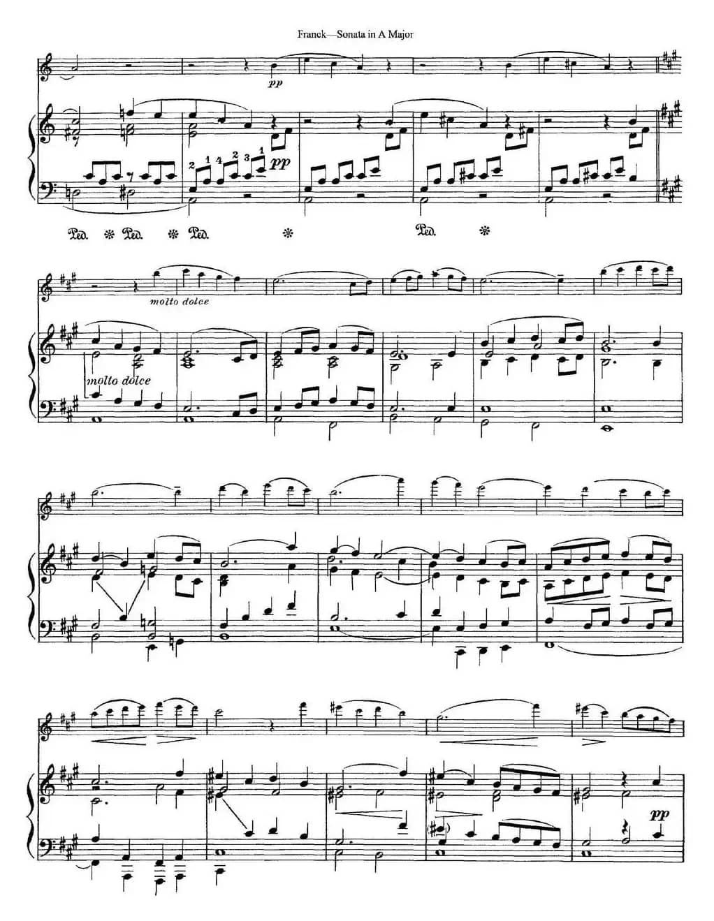 Franck Sonata in A Major（小提琴+钢琴伴奏）