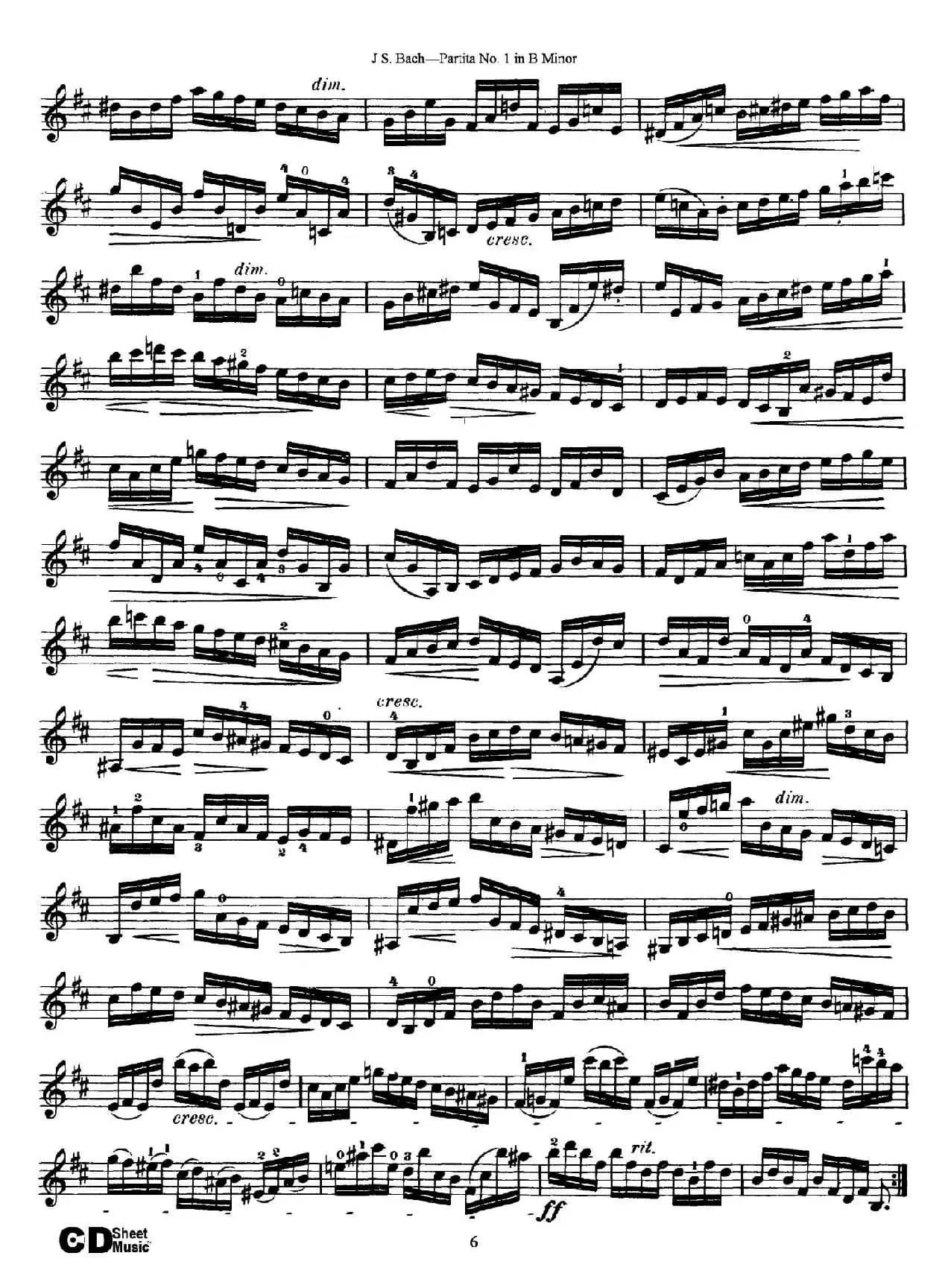 6 Violin Sonatas and Partitas 2.Partita No.1 B Minor