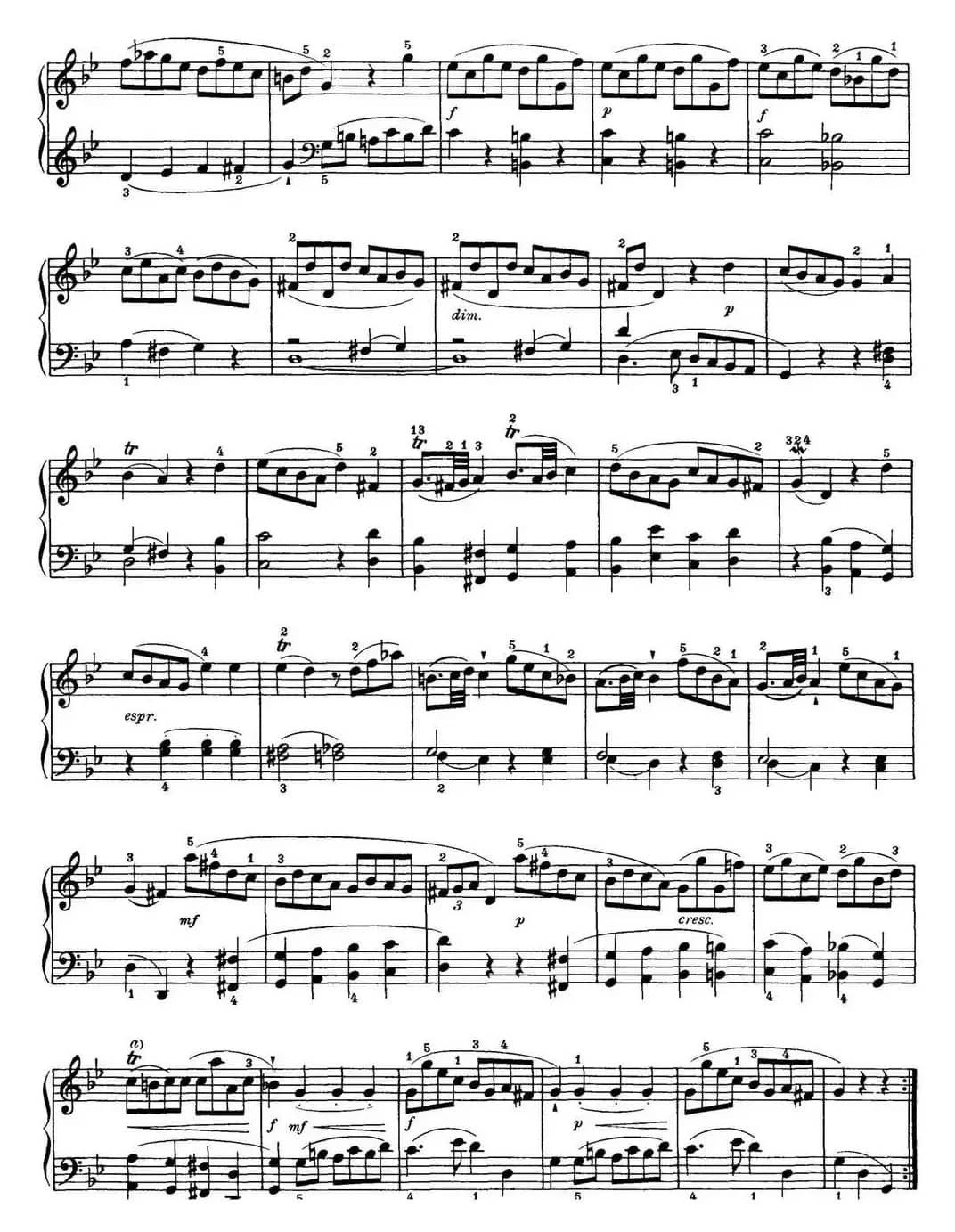 海顿 钢琴奏鸣曲 Hob XVI 11 Divertimento G major