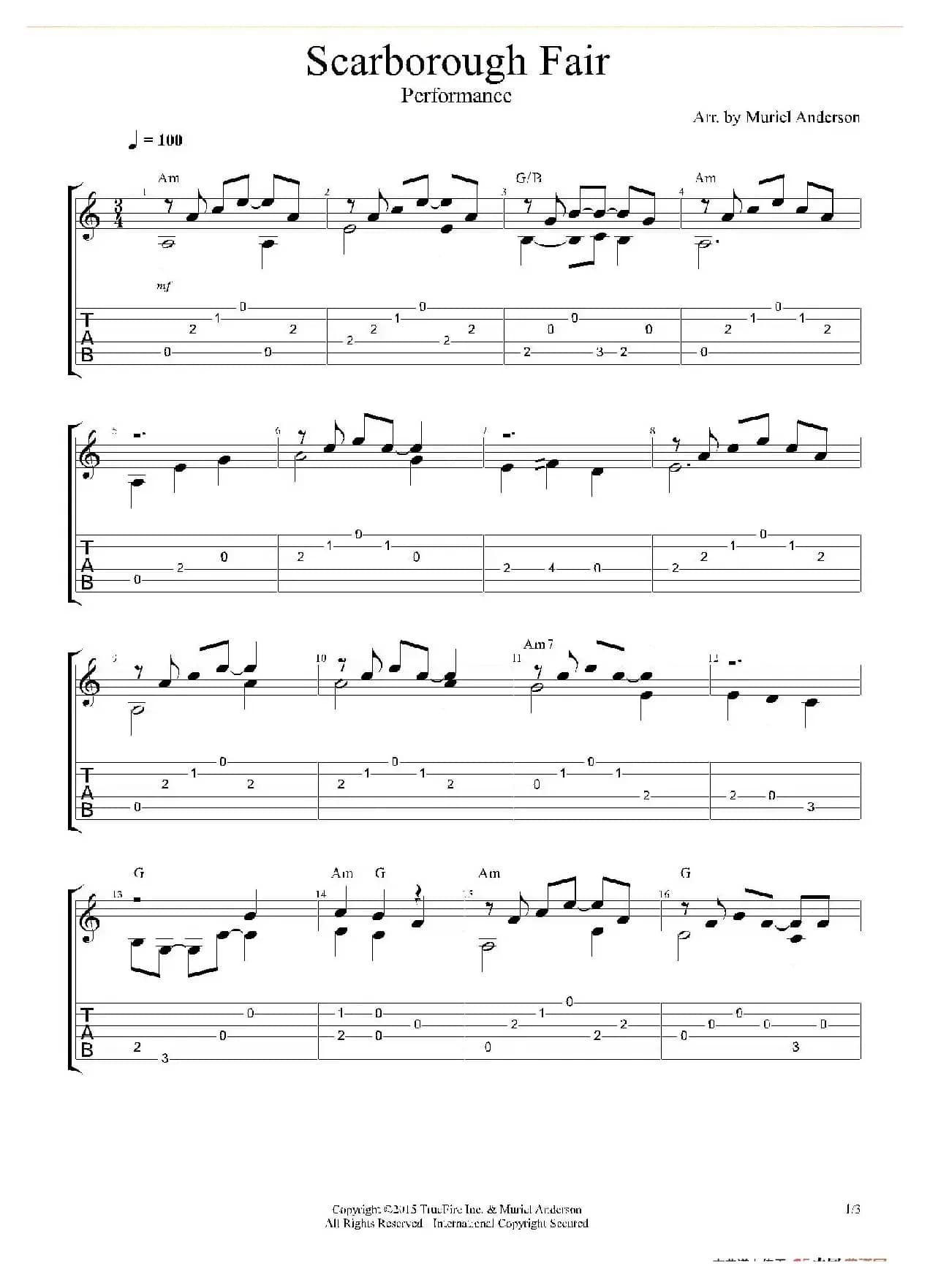 Scarborough Fair （古典吉他）