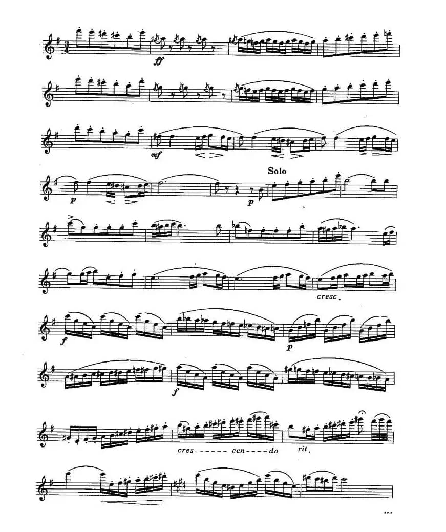 长笛九级考级曲谱（第四部分—1）