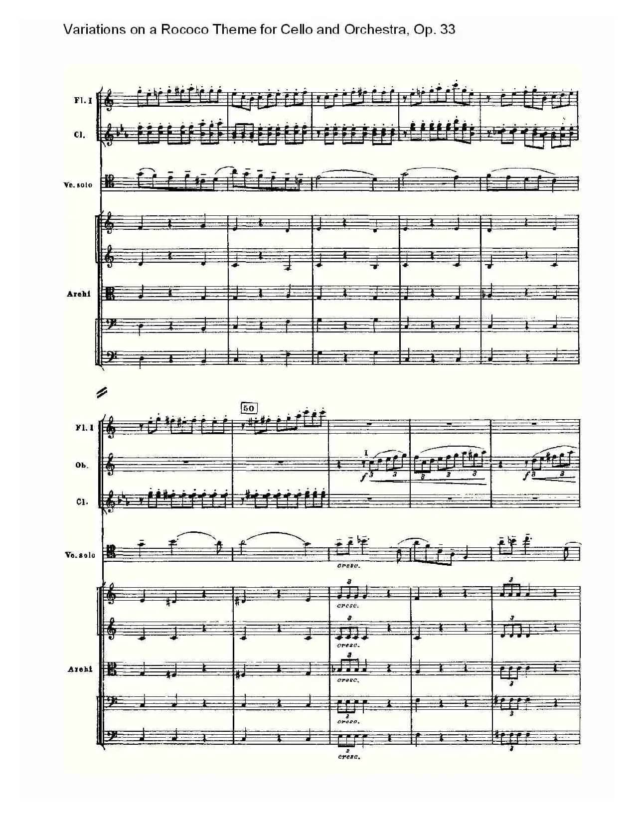大提琴与管弦乐洛可可主题a小调变奏曲, Op.33（一）