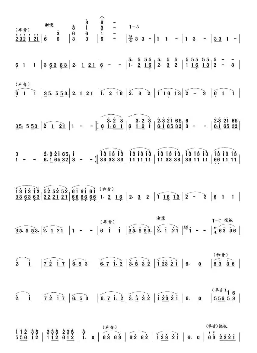 瑶族舞曲（笙谱）