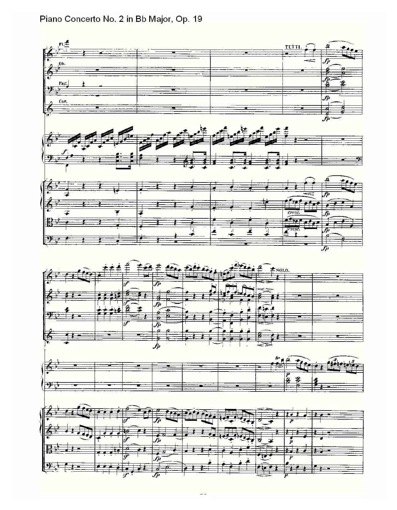 Bb大调钢琴第二协奏曲 Op. 19 第一乐章