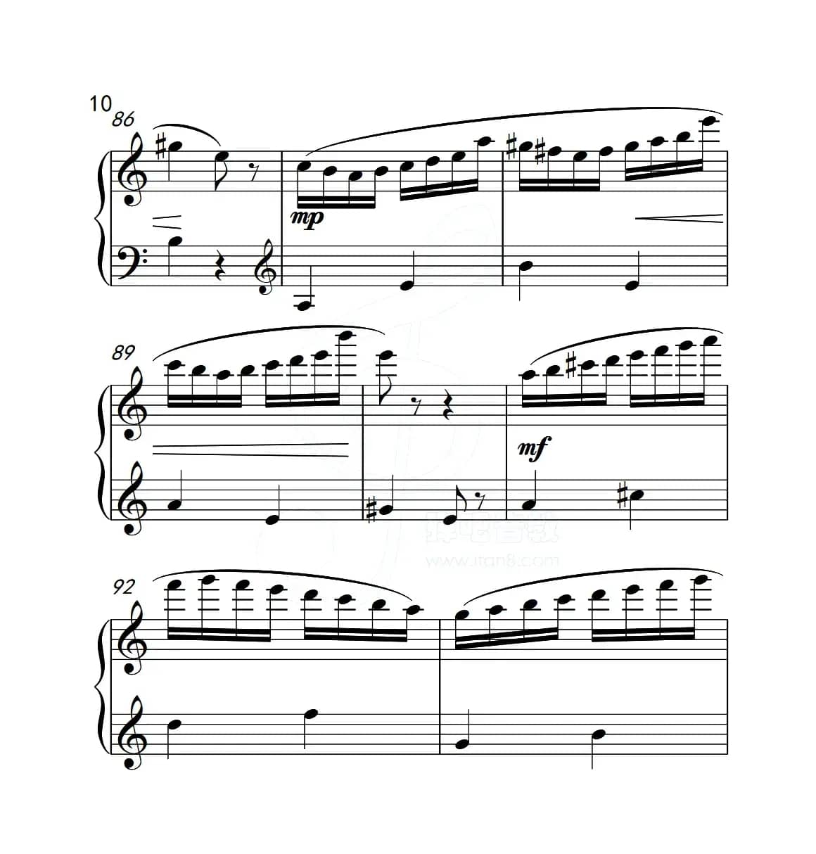 第五级A组 帕格尼尼主题变奏曲（选段）（中国音乐学院钢琴考级作品1~6级）