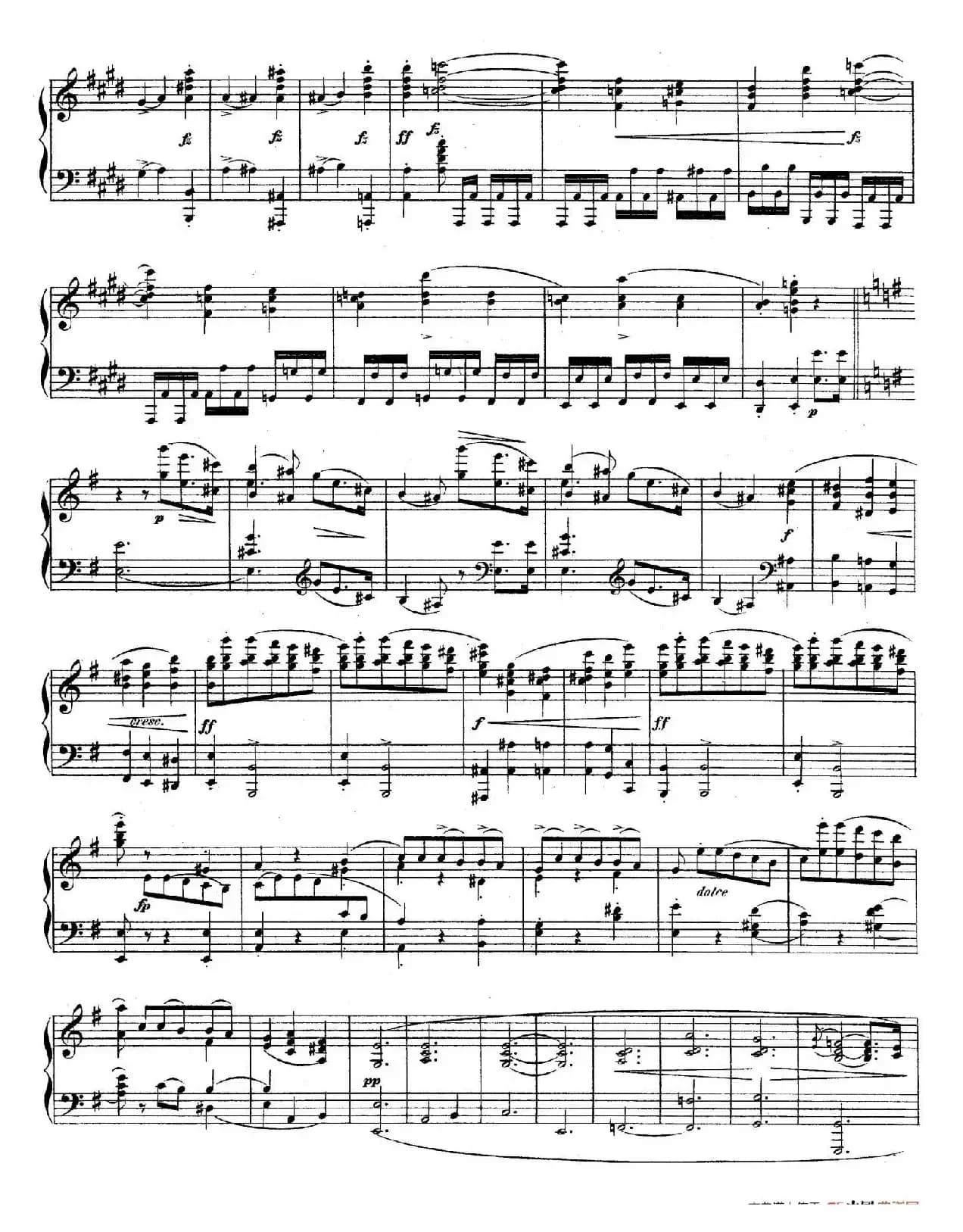 e小调第一钢琴协奏曲 Op.11(钢琴独奏版·第一乐章)