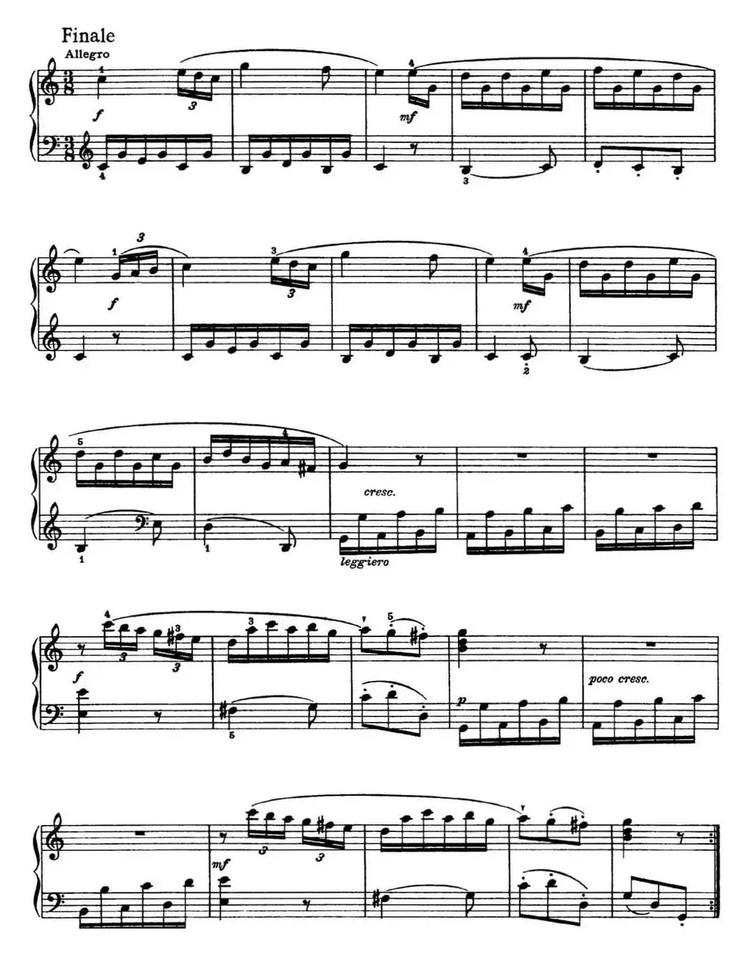 海顿 钢琴奏鸣曲 Hob XVI 7 Divertimento C major