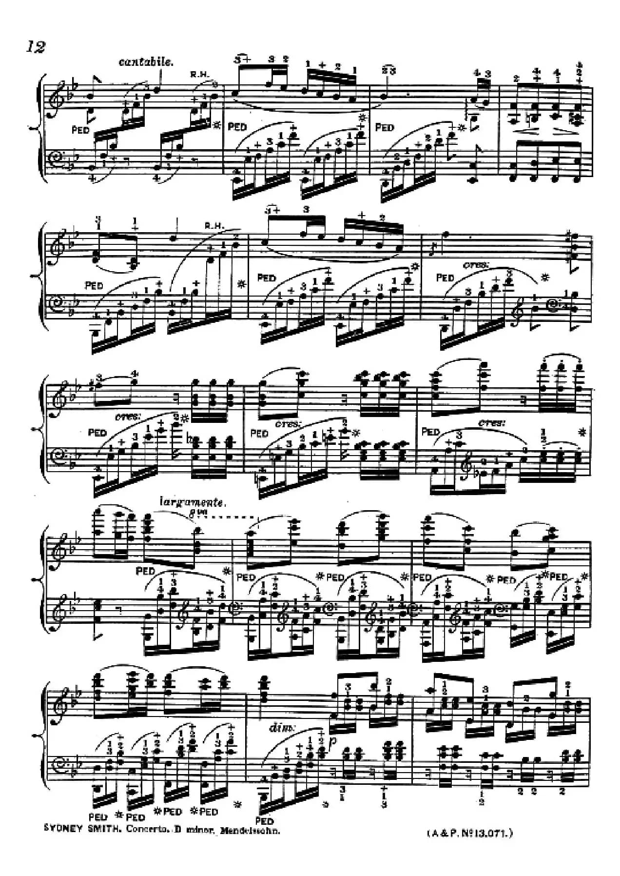 d小调第二钢琴协奏曲(钢琴独奏版)